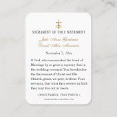 Katholieke Bruiloft Schrift Gebed Kaart Plaatskaartje (Achterkant)