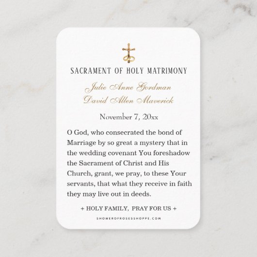 Katholieke Bruiloft Schrift Gebed Kaart Plaatskaartje (Achterkant)