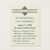 Katholieke bruiloft voor de bruidegom Heilige Kaar Visitekaartje (Achterkant)