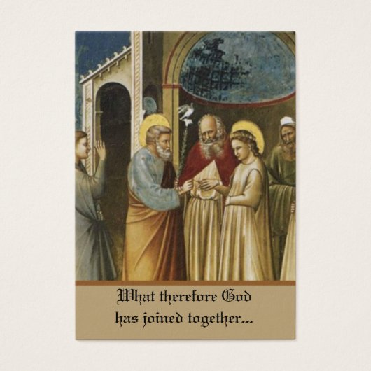 Katholieke bruiloft voor de bruidegom Heilige Kaar Visitekaartje (Voorkant)