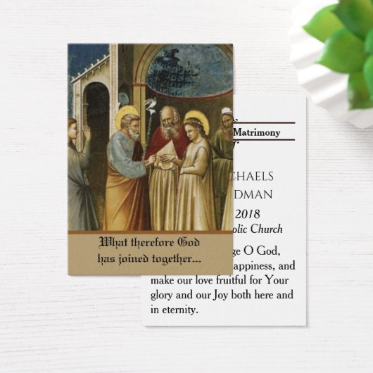 Katholieke bruiloft voor de bruidegom Heilige Kaar Visitekaartje (Bureau)