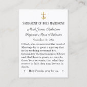 Katholieke bruiloft voor de Heilige Gezin Heilige  Visitekaartje (Achterkant)