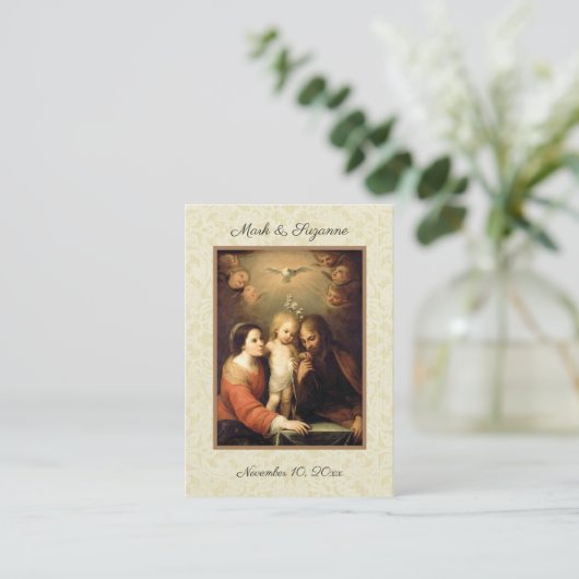 Katholieke bruiloft voor de Heilige Gezin Heilige Visitekaartje (Staand voorkant)