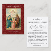 Katholieke bruiloft voor de Heilige Gezin Heilige  Visitekaartje (Voorkant / Achterkant)