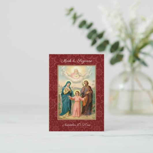 Katholieke bruiloft voor de Heilige Gezin Heilige  Visitekaartje (Staand voorkant)