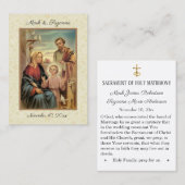 Katholieke bruiloft voor de Heilige Gezin Heilige Visitekaartje (Voorkant / Achterkant)