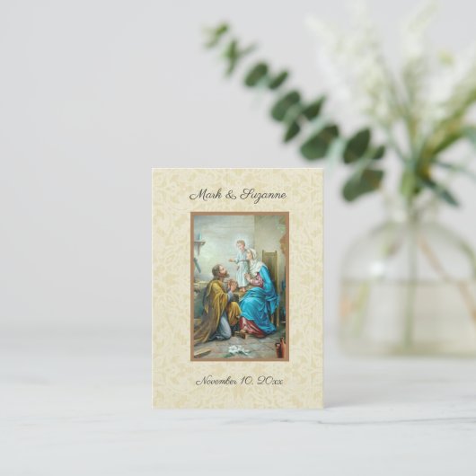 Katholieke bruiloft voor de Heilige Gezin Heilige  Visitekaartje (Staand voorkant)