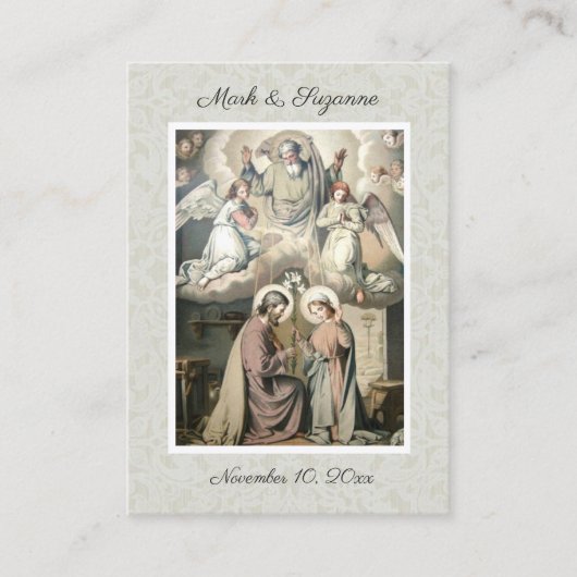 Katholieke bruiloft voor de Heilige Gezin Heilige  Visitekaartje (Voorkant)
