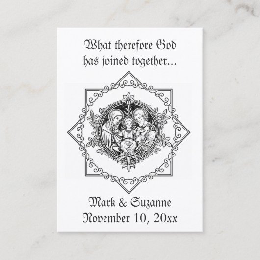 Katholieke bruiloft voor de Heilige Gezin Heilige  Visitekaartje (Voorkant)