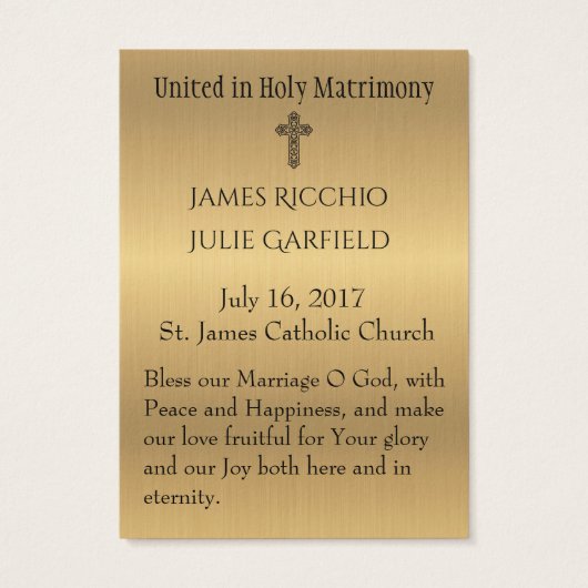 Katholieke bruiloft voor de Heilige Kaart Bride Gr (Achterkant)