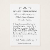 Katholieke bruiloft voor de Heilige Kaart Bride Gr (Achterkant)