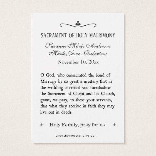 Katholieke bruiloft voor de Heilige Kaart Bride Gr (Achterkant)