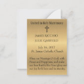 Katholieke bruiloft voor de Heilige Kaart Bride Gr Notitiekaartje (Achterkant)