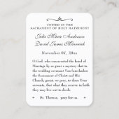 katholieke bruiloft voor St. Therese Herdenking Visitekaartje (Achterkant)