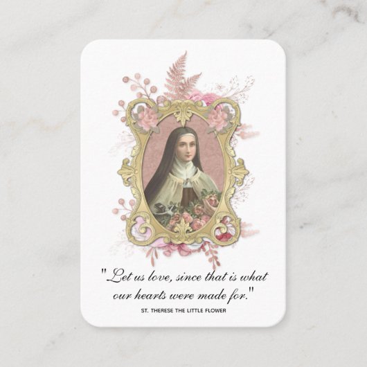 katholieke bruiloft voor St. Therese  Rozen Visitekaartje (Voorkant)