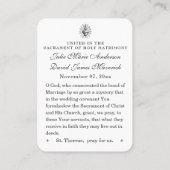 katholieke bruiloft voor St. Therese  Rozen Visitekaartje (Achterkant)