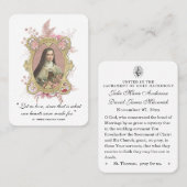 katholieke bruiloft voor St. Therese  Rozen Visitekaartje (Voorkant / Achterkant)