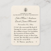 katholieke bruiloft voor St. Therese  Rozen Visitekaartje (Achterkant)