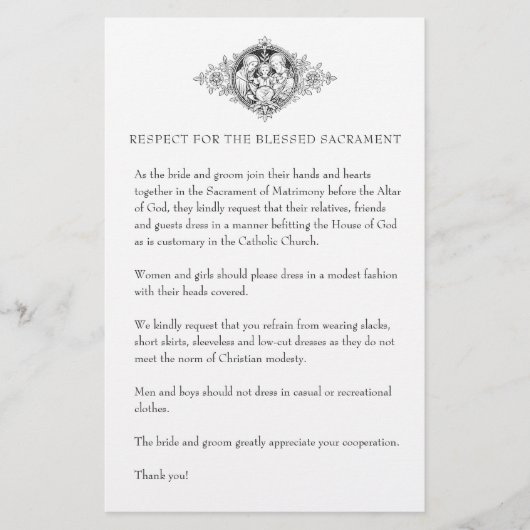 Katholieke Buurdste Kerk Attire voor gasten Briefpapier (Voorkant)