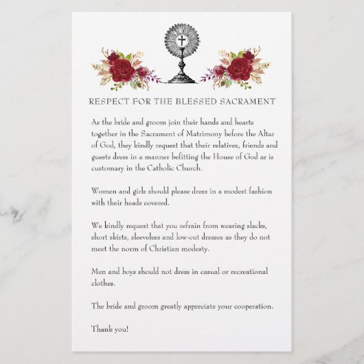 Katholieke Buurdste Kerk Attire voor gasten Briefpapier (Voorkant)