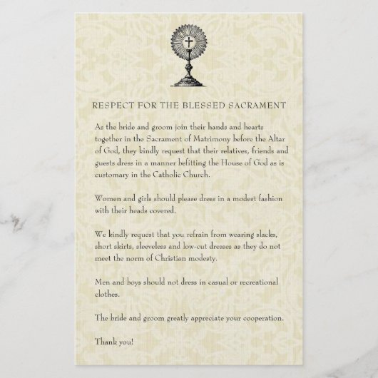 Katholieke Buurdste Kerk Attire voor gasten Briefpapier (Voorkant)