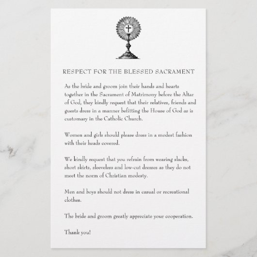 Katholieke Buurdste Kerk Attire voor gasten S Briefpapier (Voorkant)