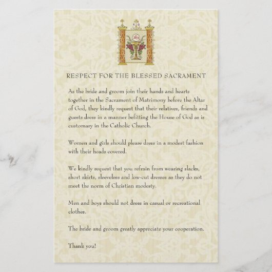 Katholieke Buurdste Kerk Attire voor gasten S Briefpapier (Voorkant)