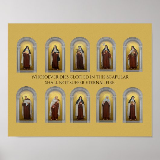Katholieke Carmelite Saints Nuns Priests Poster (Voorkant)