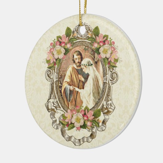  katholieke Cherry Blossom Elegant Wedding Keramisch Ornament (Links)