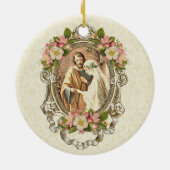  katholieke Cherry Blossom Elegant Wedding Keramisch Ornament (Achterkant)