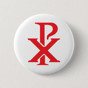 Katholieke Chi Rho Ronde Button 5,7 Cm