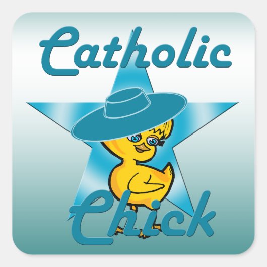 Katholieke Chick #7 Vierkante Sticker (Voorkant)