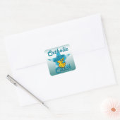 Katholieke Chick #7 Vierkante Sticker (Envelop)