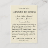 katholieke Christelijke bruiloft voor de Heilige K Visitekaartje (Achterkant)