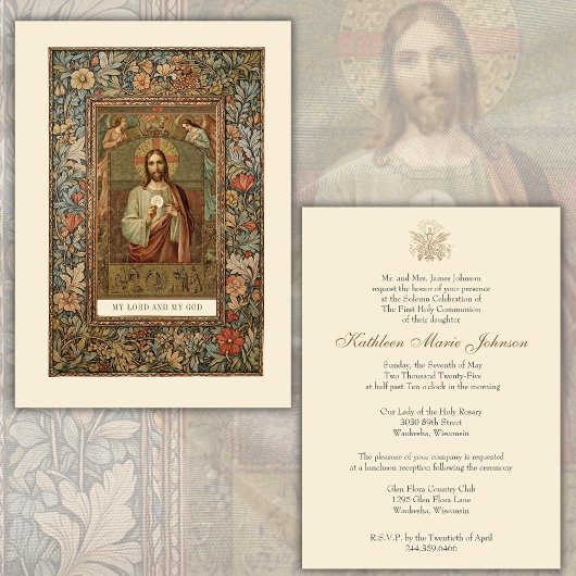 Katholieke Communie Jezus jongen of meisje Kaart