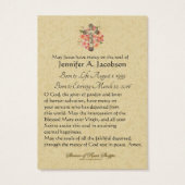 Katholieke Crucifix Jesus Funeral Prayer Heilige K Visitekaartje (Achterkant)