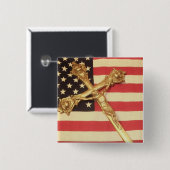 Katholieke Crucifix over de Amerikaanse Button op (Voorkant /achterkant)