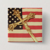 Katholieke Crucifix over de Amerikaanse Button op  (Voorkant)