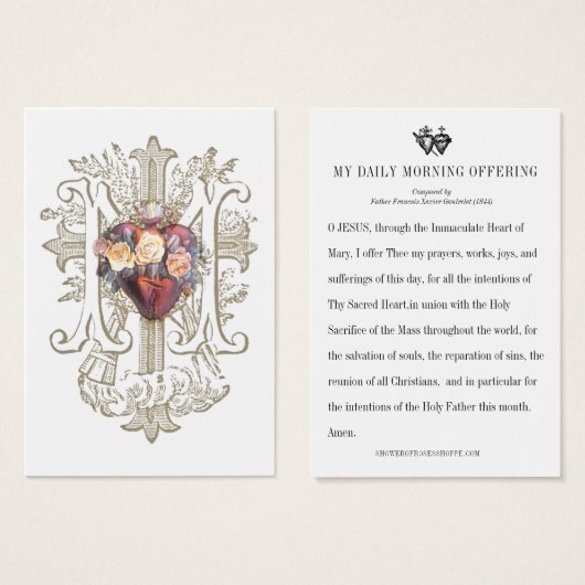 katholieke dagochtend met gebeden visitekaartje (Voorkant /achterkant)