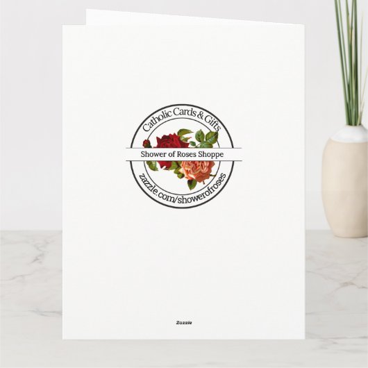 Katholieke Dank u voor Wedding Gift Kaart (Achterkant)