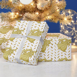 Katholieke de viering van het de zigzagwitgoud van cadeaupapier