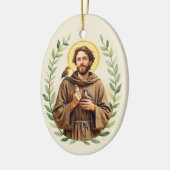 Katholieke devotie van Sint-Franciscus van Assisi Keramisch Ornament (Links)