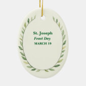 Katholieke devotie voor Sint-Jozef Keramisch Ornament (Achterkant)