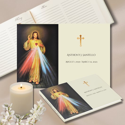 Katholieke Divine Mercy Jesus Funeral Memorial Gastenboek