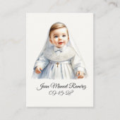 Katholieke doop baby jongen herinneringskaart visitekaartje (Voorkant)