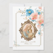Katholieke doop Bloemen Jezus Gezegende Moeder Uit Kaart (Achterkant)