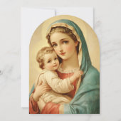 Katholieke doop Bloemen Maria en Jezus uitnodiging (Achterkant)