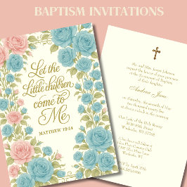 Katholieke Doop Bloemen Maria & Jezus Schrift Kaart