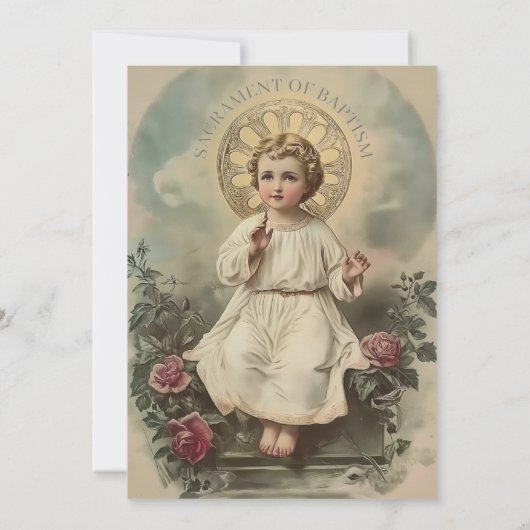 Katholieke doop Bloemkind Jezus Kaart (Achterkant)