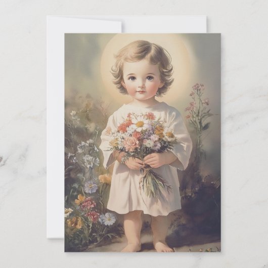 Katholieke doop Bloemkind Jezus Kaart (Achterkant)
